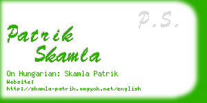 patrik skamla business card